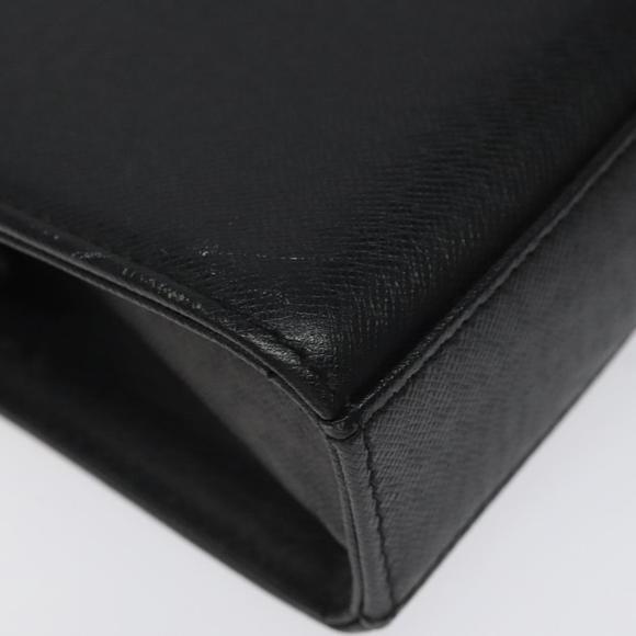 BURBERRY Clutch Bag Leather Black Silver Auth nb403 - Picture 16 of 16